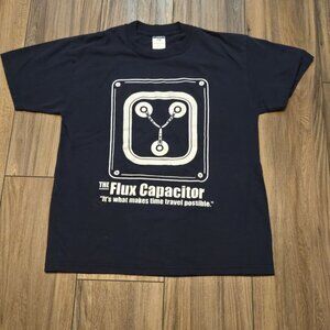 Vintage Back to the Future Graphic Tee Med. The Flux Capacitor Navy